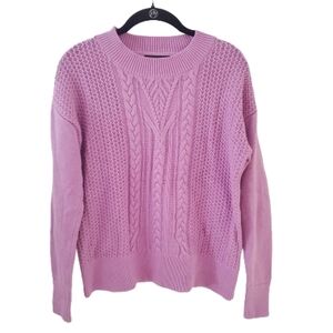Banana Republic Factory Round Neck Purple Pullover Knit Sweater